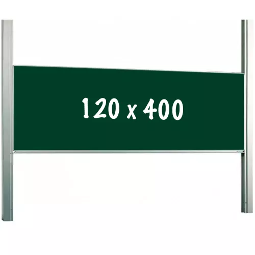 In And OutdoorMatch Krijtbord PRO Garland - In hoogte verstelbaar - Enkelzijdig bord - Schoolbord - Eenvoudige montage - Emaille staal - Groen - 120x400cm (70387)