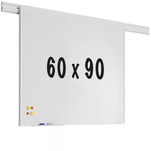 In And OutdoorMatch Whiteboard rail PRO Arnoldo - Emaille staal - Weekplanner - Maandplanner - Jaarplanner - Magnetisch - Wit - 60x90cm (70435)