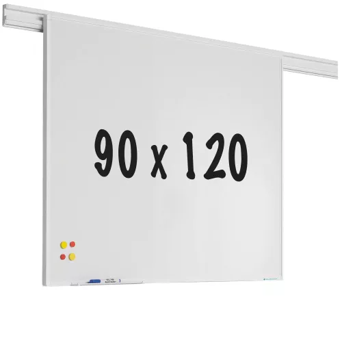 In And OutdoorMatch Whiteboardrail PRO Elroy - Emaille staal - Weekplanner - Maandplanner - Jaarplanner - Magnetisch - Wit - 90x120cm (70436)