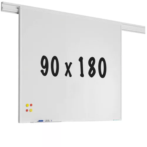 In And OutdoorMatch Whiteboard rail PRO Baird - Emaille staal - Weekplanner - Maandplanner - Jaarplanner - Magnetisch - Wit - 90x180cm (70437)