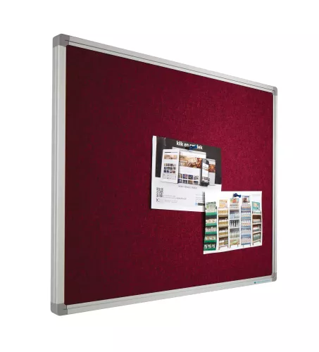 In And OutdoorMatch Prikbord Camira stof PRO Bennett - Aluminium frame - Eenvoudige montage - Punaises - Rood - Prikborden - 45x60cm (70450)