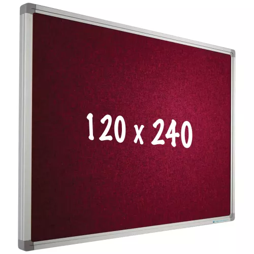 In And OutdoorMatch Prikbord Camira stof PRO Salvatore - Aluminium frame - Eenvoudige montage - Punaises - Rood - Prikborden - 120x240cm (70455)