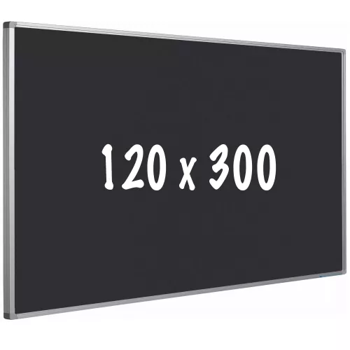 In And OutdoorMatch Prikbord kurk PRO Allison - Aluminium frame - Eenvoudige montage - Punaises - Zwart - Prikborden - 120x300cm (70495)