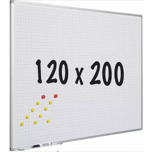 In And OutdoorMatch Whiteboard Deluxe Saundra - Diamanten - Emaille staal - Weekplanner - Maandplanner - Jaarplanner - Magnetisch - Wit - 120x200cm (70533)