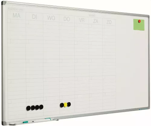 In And OutdoorMatch Whiteboard Deluxe Krause - Emaille staal - Weekplanner - Maandplanner - Jaarplanner - Magnetisch - Wit - Nederlands - 60x120cm (70536)