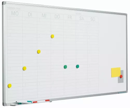 In And OutdoorMatch Whiteboard Deluxe Cecilia - Emaille staal - Weekplanner - Maandplanner - Jaarplanner - Magnetisch - Wit - Duits - 60x120cm (70537)