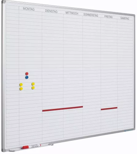 In And OutdoorMatch Whiteboard Deluxe Nathanael - Duits - Emaille staal - Weekplanner - Maandplanner - Jaarplanner - Magnetisch - Wit - 60x90cm (70538)