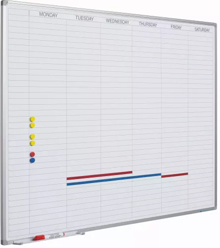 In And OutdoorMatch Whiteboard Deluxe Stephens - Emaille staal - Weekplanner - Maandplanner - Jaarplanner - Magnetisch - Wit - Engels - 60x90cm (70539)