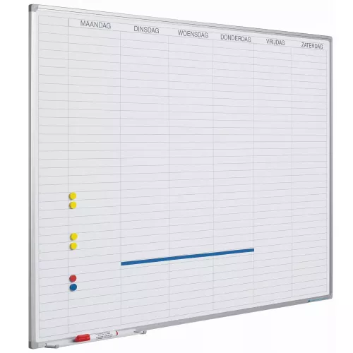 In And OutdoorMatch Whiteboard Deluxe Nathanael - Emaille staal - Weekplanner - Maandplanner - Jaarplanner - Magnetisch - Wit - Nederlands - 60x90cm (70540)