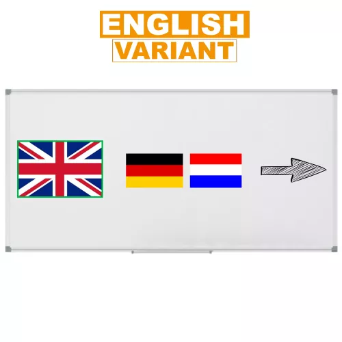 In And OutdoorMatch Whiteboard PRO Medina - Emaille staal - Whiteboard Weekplanner - Maandplanner - Jaarplanner - Magnetisch - Wit - incl. maand/dag/nummerstroken - Engels - 60x90cm (70545)