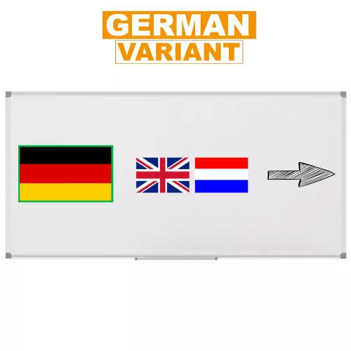 In And OutdoorMatch Whiteboard PRO Fermin - Emaille staal - Weekplanner - Maandplanner - Jaarplanner - Magnetisch - Wit - incl. maand/dag/nummerstroken - Duits - 90x120cm (70547)