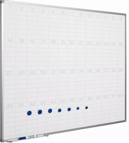 In And OutdoorMatch Whiteboard PRO Calderon - Emaille staal - Weekplanner - Maandplanner - Jaarplanner - Magnetisch - Wit - 60x90cm (70550)