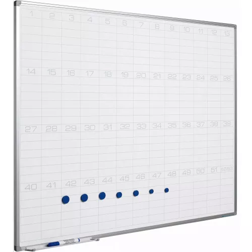 In And OutdoorMatch Whiteboard PRO Estes - Emaille staal - Weekplanner - Maandplanner - Jaarplanner - Magnetisch - Wit - 90x120cm (70551)