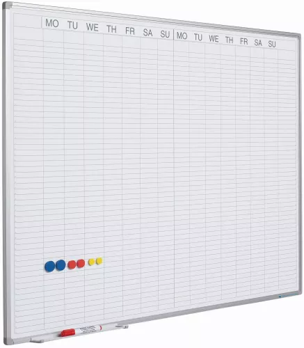 In And OutdoorMatch Whiteboard PRO Ingram - Emaille staal - Weekplanner - Maandplanner - Jaarplanner - Magnetisch - Wit - Engels - 90x120cm (70559)