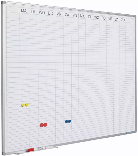 In And OutdoorMatch Whiteboard PRO Grimes - Emaille staal - Weekplanner - Maandplanner - Jaarplanner - Magnetisch - Wit - 90x120cm (70560)