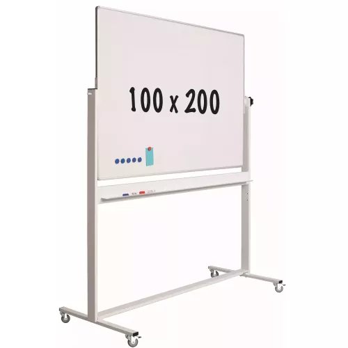 In And OutdoorMatch Mobiel whiteboard Bernard - Kantelbaar - Weekplanner - Maandplanner - Jaarplanner - Dubbelzijdig en magnetisch - 100x200cm (70568)