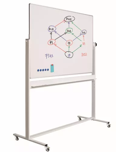 In And OutdoorMatch Mobiel whiteboard Bernard - Kantelbaar - Weekplanner - Maandplanner - Jaarplanner - Dubbelzijdig en magnetisch - 100x200cm (70568)