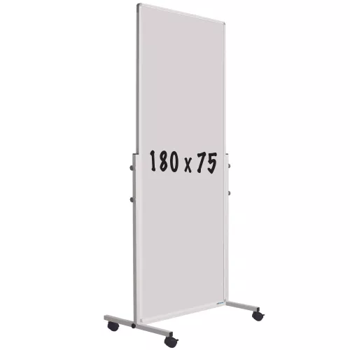 In And OutdoorMatch Mobiel whiteboard gelakt staal PRO Everette - Weekplanner - Maandplanner - Jaarplanner - Magnetisch - Wit - 180x75cm (70578)