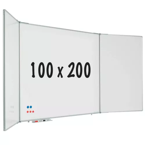 In And OutdoorMatch Vijfzijdig whiteboard RC10 profiel Carey - Magnetisch - Emaille staal - Wit - 100x200cm (70592)