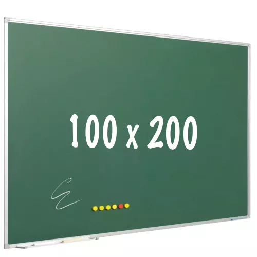 In And OutdoorMatch Krijtbord PRO Ellison - Magnetisch - Schoolbord - Eenvoudige montage - Emaille staal - Groen - 100x200cm (70604)