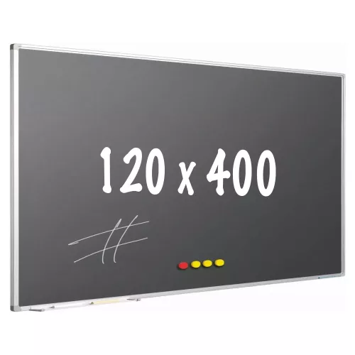 In And OutdoorMatch Krijtbord PRO Elvis - Magnetisch - Schoolbord - Eenvoudige montage - Emaille staal - Grijs - 120x400cm (70626)