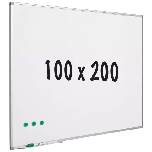 In And OutdoorMatch Whiteboard Leonard - Geverfd staal - Magnetisch - Wit - 100x200cm (70651)