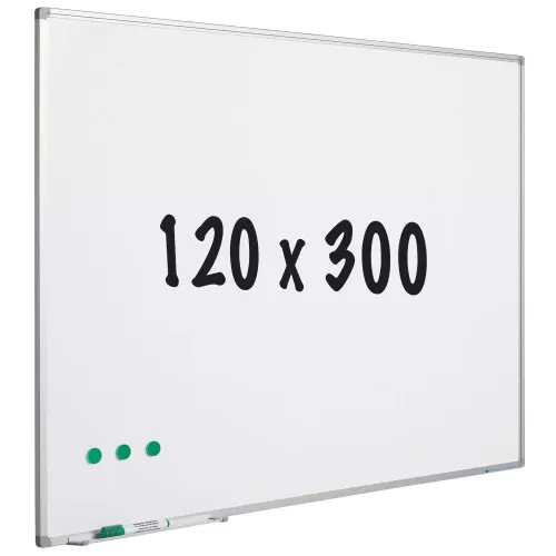 In And OutdoorMatch Whiteboard geëmailleerd staal Hogan - Wit - Magnetisch - 120x300cm (70678)