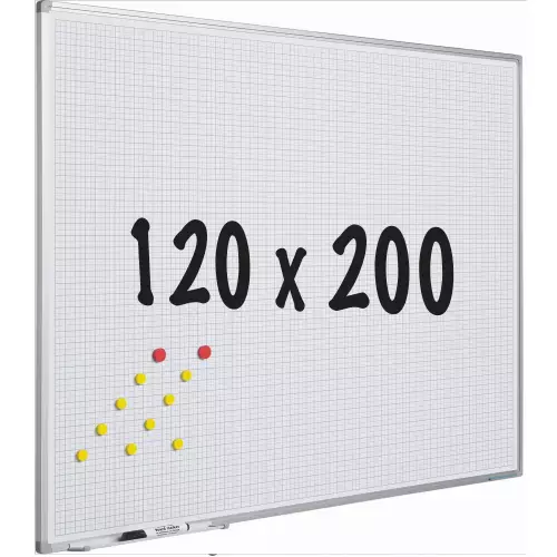 WhiteboardMatch Whiteboard Deluxe - Diamanten - Geëmailleerd staal - Weekplanner - Maandplanner - Jaarplanner - Magnetisch - Wit - 120x200cm (50691)