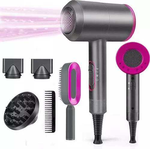 2000W ionische föhn met concentrator en diffuser - Verbeterde krullen en golven - Vermindering van pluis - Professionele draagbare reisföhn - Föhn voor normaal krullend haar