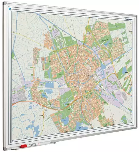 WhiteboardMatch Landkaart bord Softline profiel 8mm, Groningen (50738)