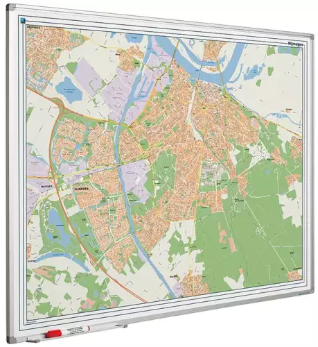 WhiteboardMatch Landkaart bord Softline profiel 8mm, Nijmegen (50739)