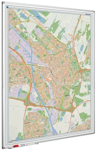 WhiteboardMatch Landkaart bord Softline profiel 8mm, Utrecht (50743)