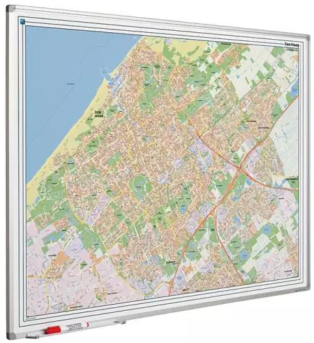 WhiteboardMatch Landkaart bord Softline profiel 8mm, Den Haag (50745)