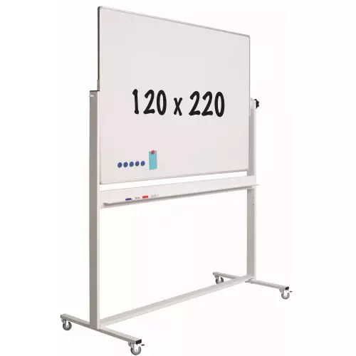 WhiteboardMatch Mobiel whiteboard - Kantelbaar - Weekplanner - Maandplanner - Jaarplanner - Dubbelzijdig en magnetisch - 120x220cm (50775)