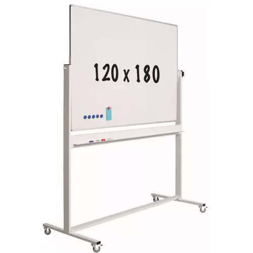 WhiteboardMatch Mobiel whiteboard - Kantelbaar - Weekplanner - Maandplanner - Jaarplanner - Dubbelzijdig en magnetisch - 120x180cm (50776)