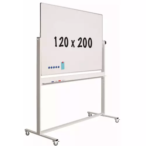 WhiteboardMatch Mobiel whiteboard - Kantelbaar - Weekplanner - Maandplanner - Jaarplanner - Dubbelzijdig en magnetisch - 120x200cm (50778)