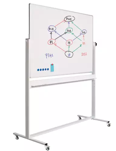 WhiteboardMatch Mobiel whiteboard - Kantelbaar - Weekplanner - Maandplanner - Jaarplanner - Dubbelzijdig en magnetisch - 90x120cm (50780)