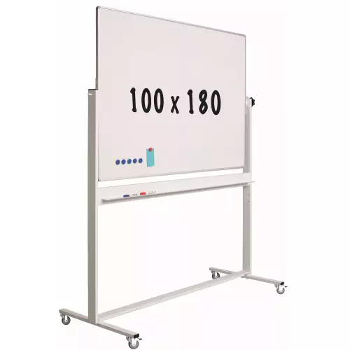 WhiteboardMatch Mobiel whiteboard - Kantelbaar - Weekplanner - Maandplanner - Jaarplanner - Dubbelzijdig en magnetisch - 100x180cm (50781)