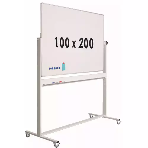 WhiteboardMatch Mobiel whiteboard - Kantelbaar - Weekplanner - Maandplanner - Jaarplanner - Dubbelzijdig en magnetisch - 100x200cm (50782)