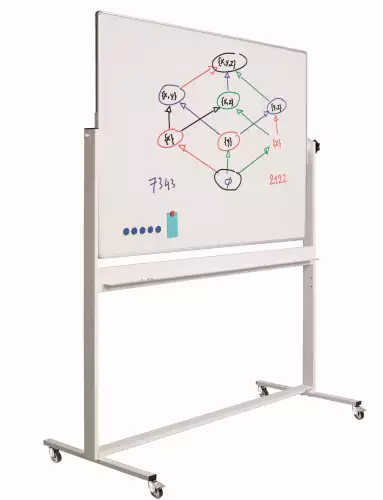 WhiteboardMatch Mobiel whiteboard - Kantelbaar - Weekplanner - Maandplanner - Jaarplanner - Dubbelzijdig en magnetisch - 100x200cm (50782)