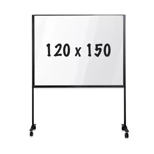 WhiteboardMatch Verrijdbaar werkbord PRO - Gelakt staal - Spatbord - Wit - 120x150cm (50797)