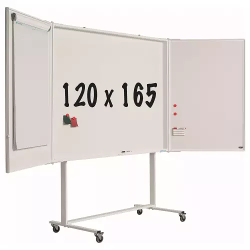 WhiteboardMatch Mobiel whiteboard PRO - Vijfzijdig - Geëmailleerd staal - Weekplanner - Maandplanner - Jaarplanner - Magnetisch - Wit - 120x165cm (50800)