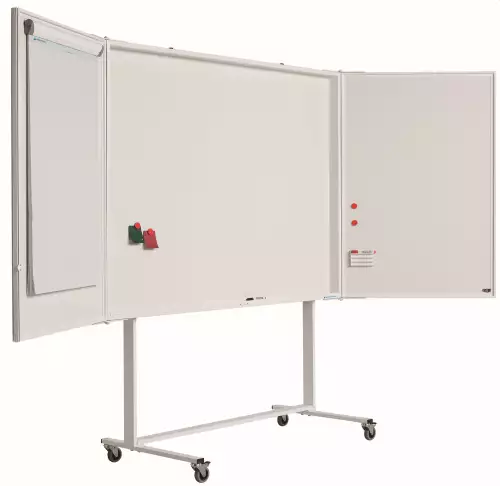 WhiteboardMatch Mobiel whiteboard PRO - Vijfzijdig - Geëmailleerd staal - Weekplanner - Maandplanner - Jaarplanner - Magnetisch - Wit - 120x165cm (50800)