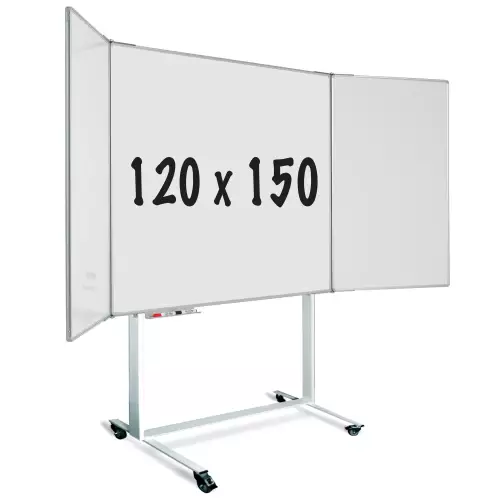 WhiteboardMatch Mobiel whiteboard PRO - Vijfzijdig - Geëmailleerd staal - Weekplanner - Maandplanner - Jaarplanner - Magnetisch - Wit - 120x150cm (50804)