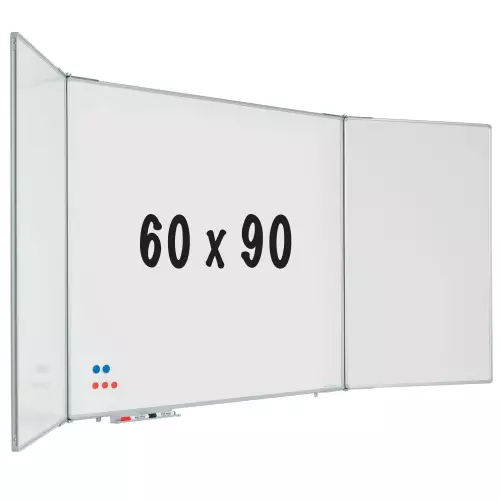 WhiteboardMatch Vijfzijdig whiteboard RC10 profiel - Magnetisch - Geëmailleerd staal - Wit - 60x90cm (50805)