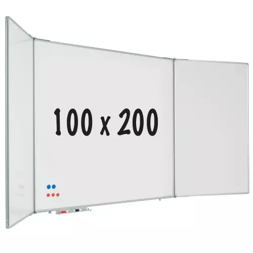 WhiteboardMatch Vijfzijdig whiteboard RC10 profiel - Magnetisch - Geëmailleerd staal - Wit - 100x200cm (50807)