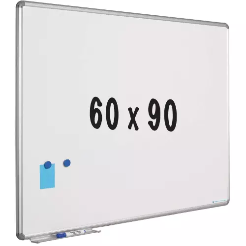 WhiteboardMatch Whiteboard - Geëmailleerd staal - Wit - Magnetisch -60x90cm (50862)