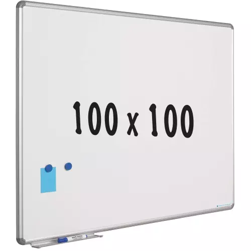 WhiteboardMatch Whiteboard - Geëmailleerd staal - Wit - magnetisch - 100x100cm (50865)