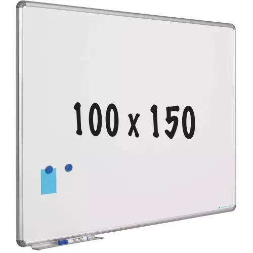 WhiteboardMatch Whiteboard - Geëmailleerd staal - Wit - Magnetisch - 100x150cm (50866)