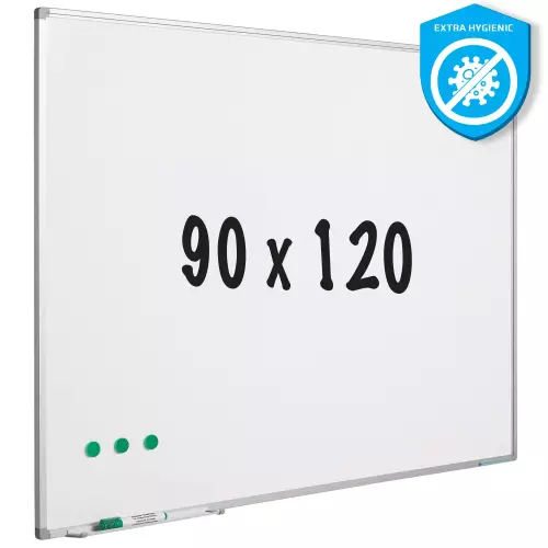 WhiteboardMatch Whiteboard Extra Hygiënisch - Geëmailleerd staal - Magnetisch - Wit - 90x120cm (50888)